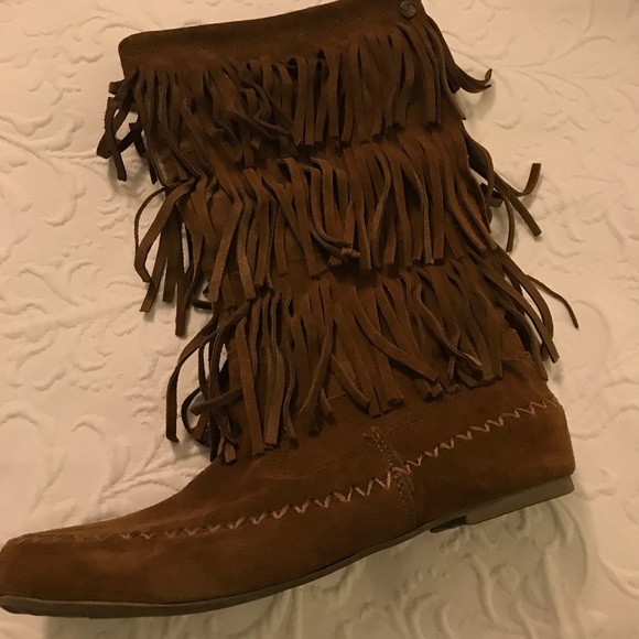 indian style boots with fringe